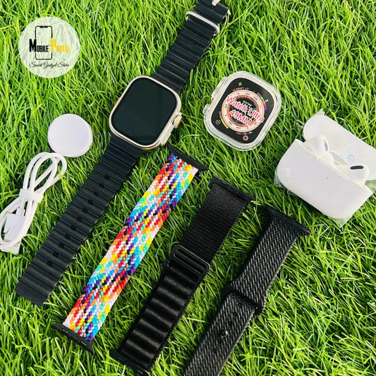 Ultra Smart Watch 4 Straps + Case + Airpods