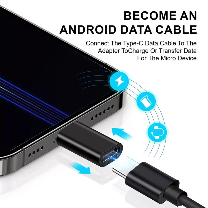 USB Type C to Micro USB Adapter, Type C Female to Micro USB Male Converter Connector Support Charge Data Sync