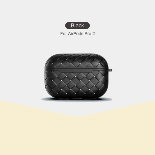 Woven Pattern Silicone Case For Airpods Pro 2 2nd Generation With Hanging Clip